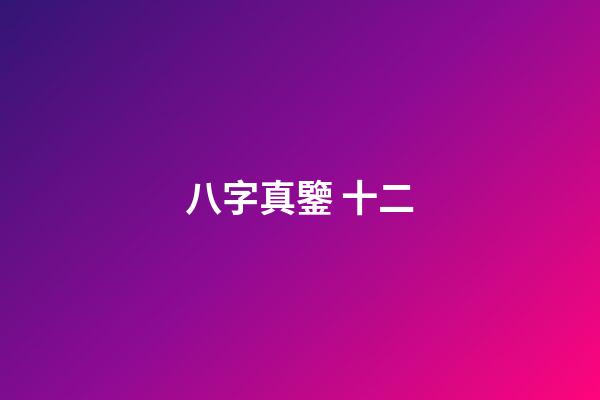 八字真鑒 十二